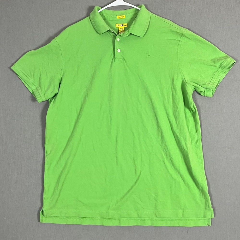 Duck Head Polo Shirt‎ Mens XXL Pima Pique Green Short Sleeve Logo EUC